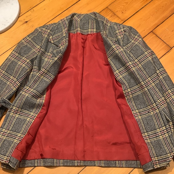 60’s HANDMADE WOOL GLEN PLAID TWEED SKIRT SUIT PRINCE OF WALES PLAID - Picture 7 of 15